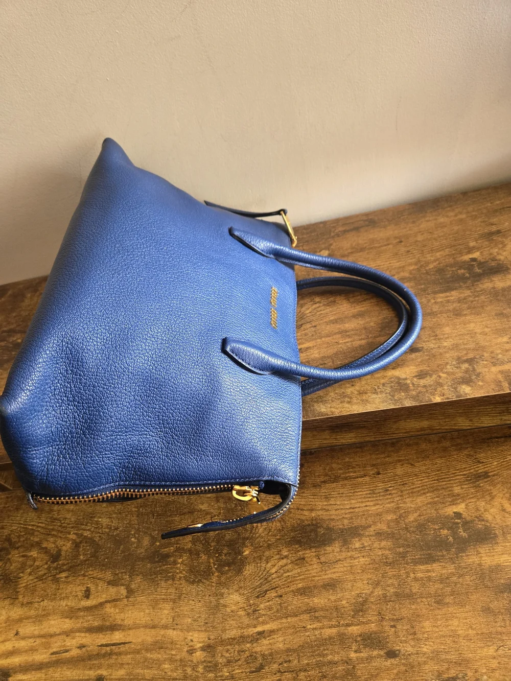 Miu Miu Navy Leather Top-Handle Satchel